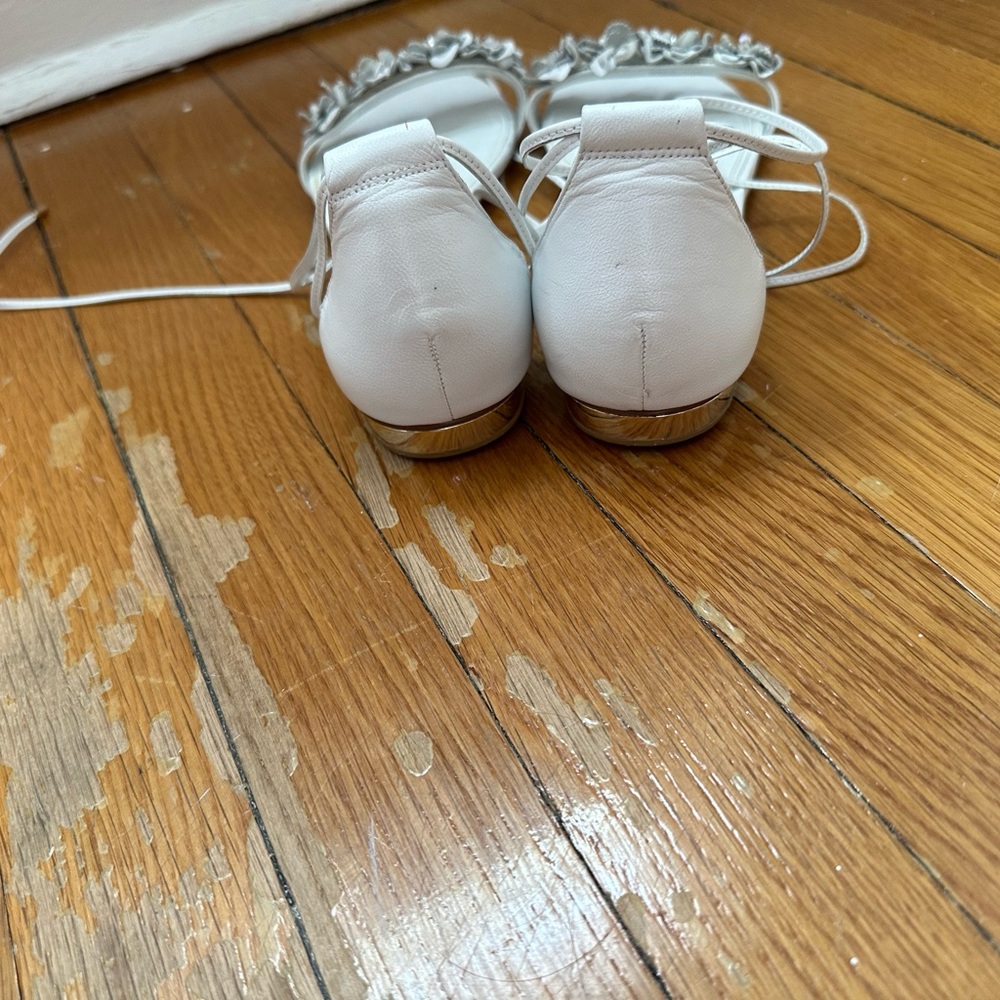 Dune London White Floral Sandals - Picture 2 of 3
